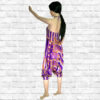 Harem Pants Dress - Stripes and Tendrils - violet purple
