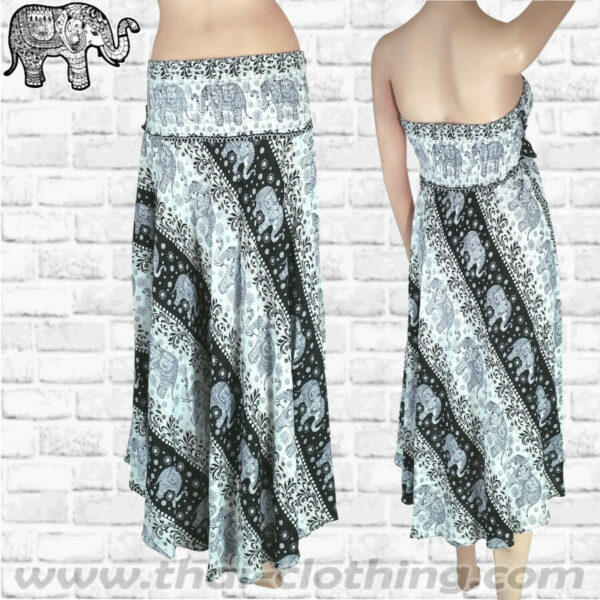 Thai Elephant Skirt-Dress Women - White