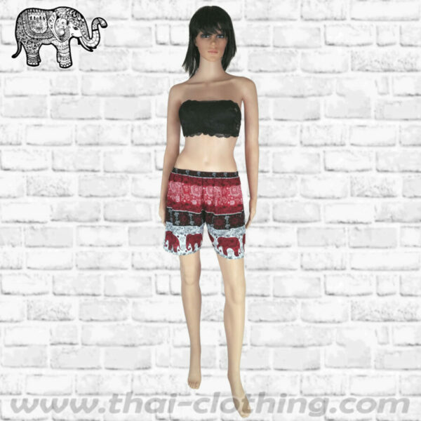 Thai Elephant Shorts Women - Red