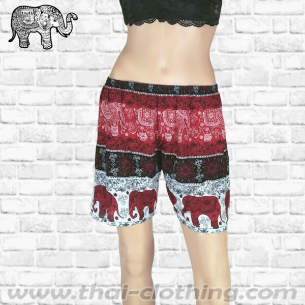 Thai Elephant Shorts Women - Red