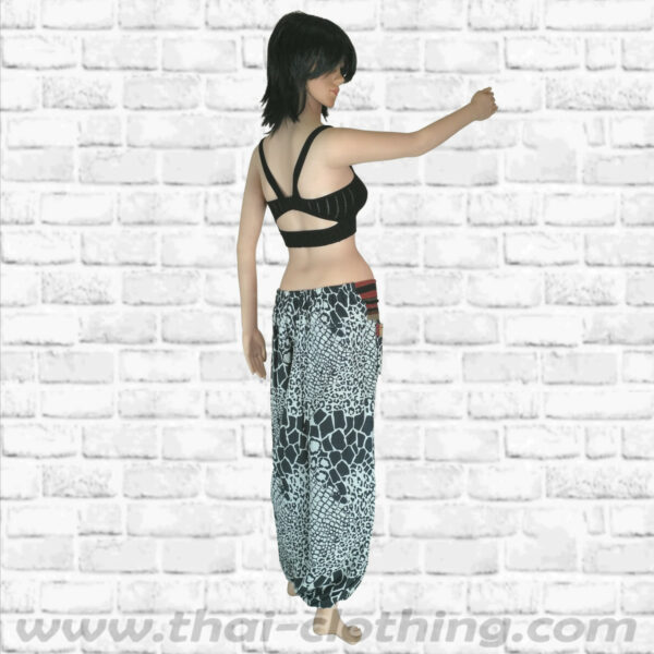 Thai Hmong Harem Pants - cotton - Jaguar / Tortoise