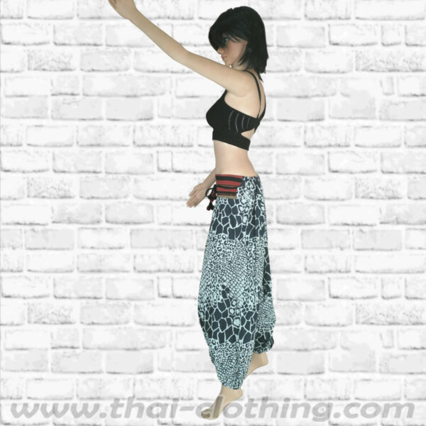 Thai Hmong Harem Pants - cotton - Jaguar / Tortoise