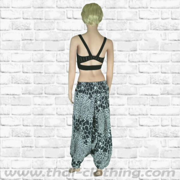 Thai Hmong Harem Pants - cotton - Jaguar / Tortoise