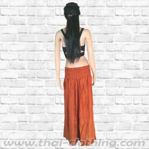 Thai Wide Rayon Ribbon Pants - Leaves