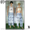 Elephant Pants / CAT Pants - Italian Silk (slim) - Light Blue-Black