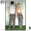 Rayon Elephant CAT Pants - XL - Black-Cream