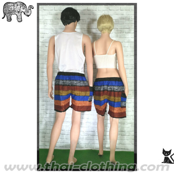 Elephant Pants Elephant Shorts Fat Stripes - L/XL - Blue, Brown, Black