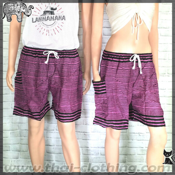 Elephant Pants Elephant Shorts Thin Lines - L/XL - Pink, Black