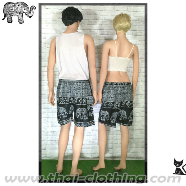Elephant Pants Elephant Shorts - L/XL - Dark Turquoise, White