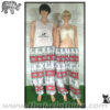 Rayon Elephant Pants - XL Extra WIDE - Red-White-Black