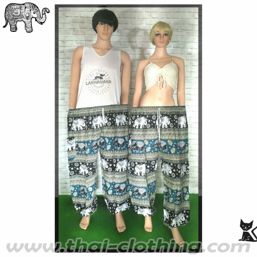 Rayon Elephant Pants - XL Extra WIDE and Baggy - Turquoise
