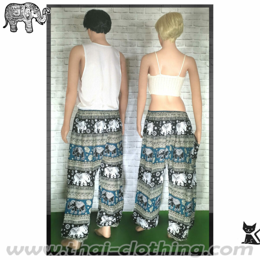 Rayon Elephant Pants - XL Extra WIDE and Baggy - Turquoise