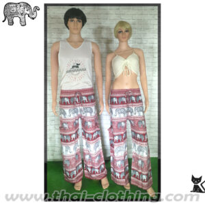 Rayon Elephant Pants - Cozy Cargo (slim!) - Red-White-Black