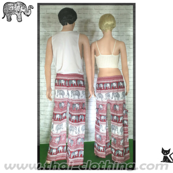 Rayon Elephant Pants - Cozy Cargo (slim!) - Red-White-Black