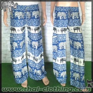 Rayon Elephant Pants - Cozy Cargo (slim!) - Blue-White-Black