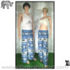 Rayon Elephant Pants - Cozy Cargo (slim!) - Blue-White-Black