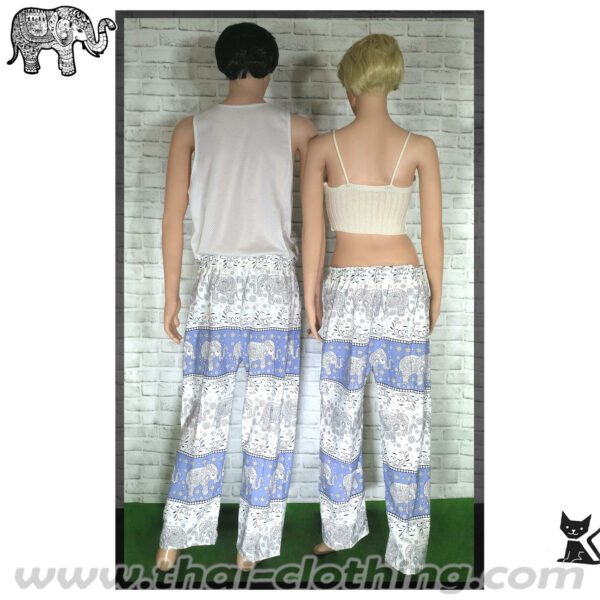 Elephant Pants - Italian Silk (slim) - Blue-White-Black