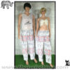 Elephant Pants - Italian Silk (slim) - White-Light Pink-Black